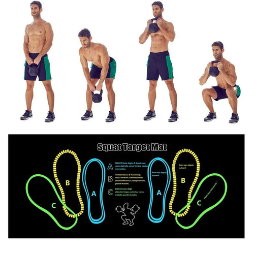 Squat Target Mat 35 x 80CM Crystal Velvet Silicone Base Hip Muscle Training Pad Workout Assistant - Black - 1