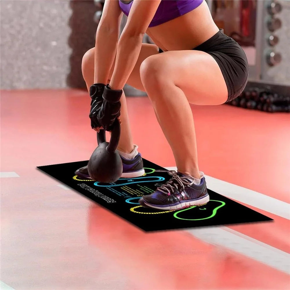 Squat Target Mat 35 x 80CM Crystal Velvet Silicone Base Hip Muscle Training Pad Workout Assistant - Black - 2