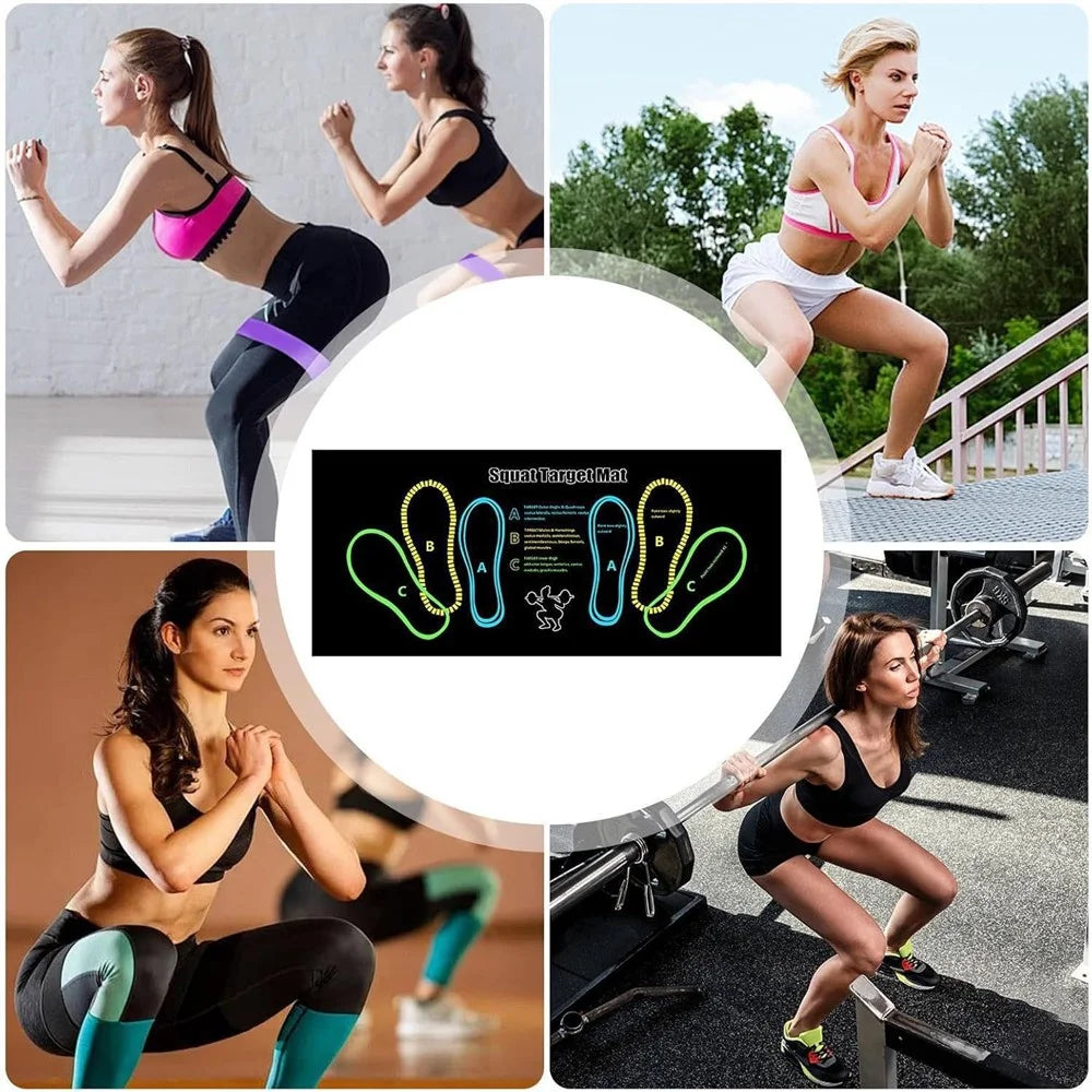 Squat Target Mat 35 x 80CM Crystal Velvet Silicone Base Hip Muscle Training Pad Workout Assistant - Black - 3