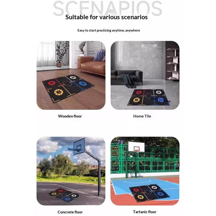 Adult Size Basketball Footwork Training Mat Anti-Slip Rubber Base Basketball Control Mat, 120cm x 86cm x 2.5mm - 3