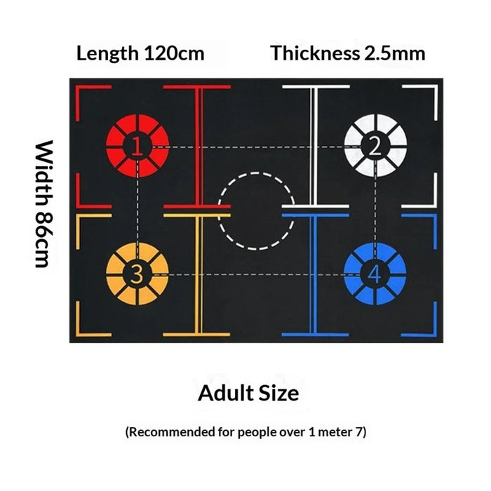 Adult Size Basketball Footwork Training Mat Anti-Slip Rubber Base Basketball Control Mat, 120cm x 86cm x 2.5mm - 6