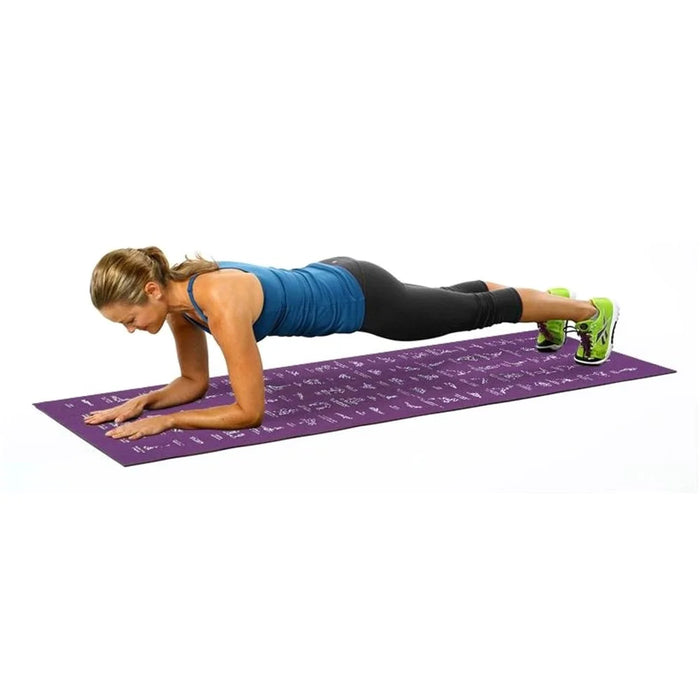 4mm PVC Yoga Mat Non-slip Fitness Exercise Mat with Yoga Poses Guide for Men Home Gym - Purple / Blue - 2