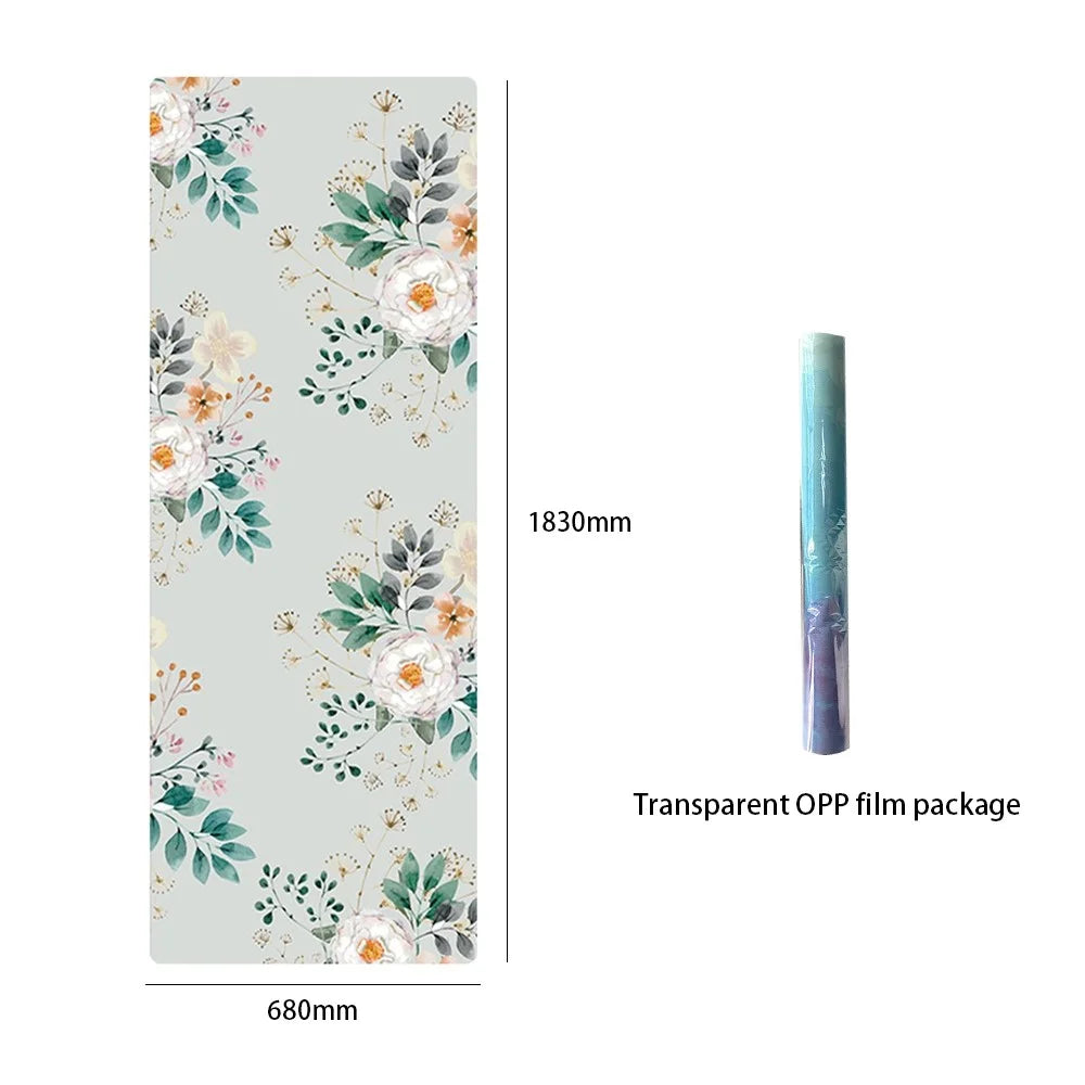 MEILEER 1.5mm Thickness Suede+Rubber Yoga Mat Foldable Fitness Exercise Pilates Anti-skid Floor Pad - Flower - 4