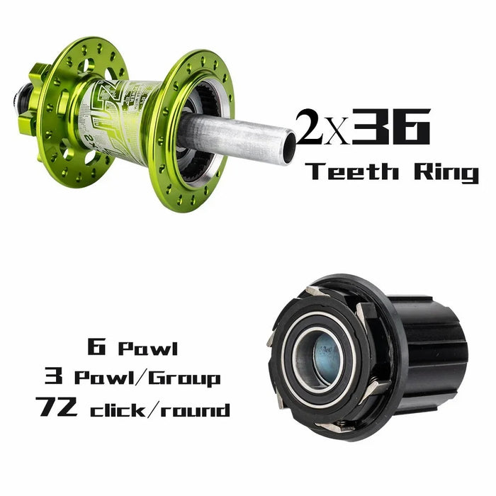 ZTTO DR290 1 Pair MTB Bicycle 8-13 Speed Disc Brake Hub 32 Holes 6 Pawls Thru Axle Bike Disc Brake Hub - Black HG - 3