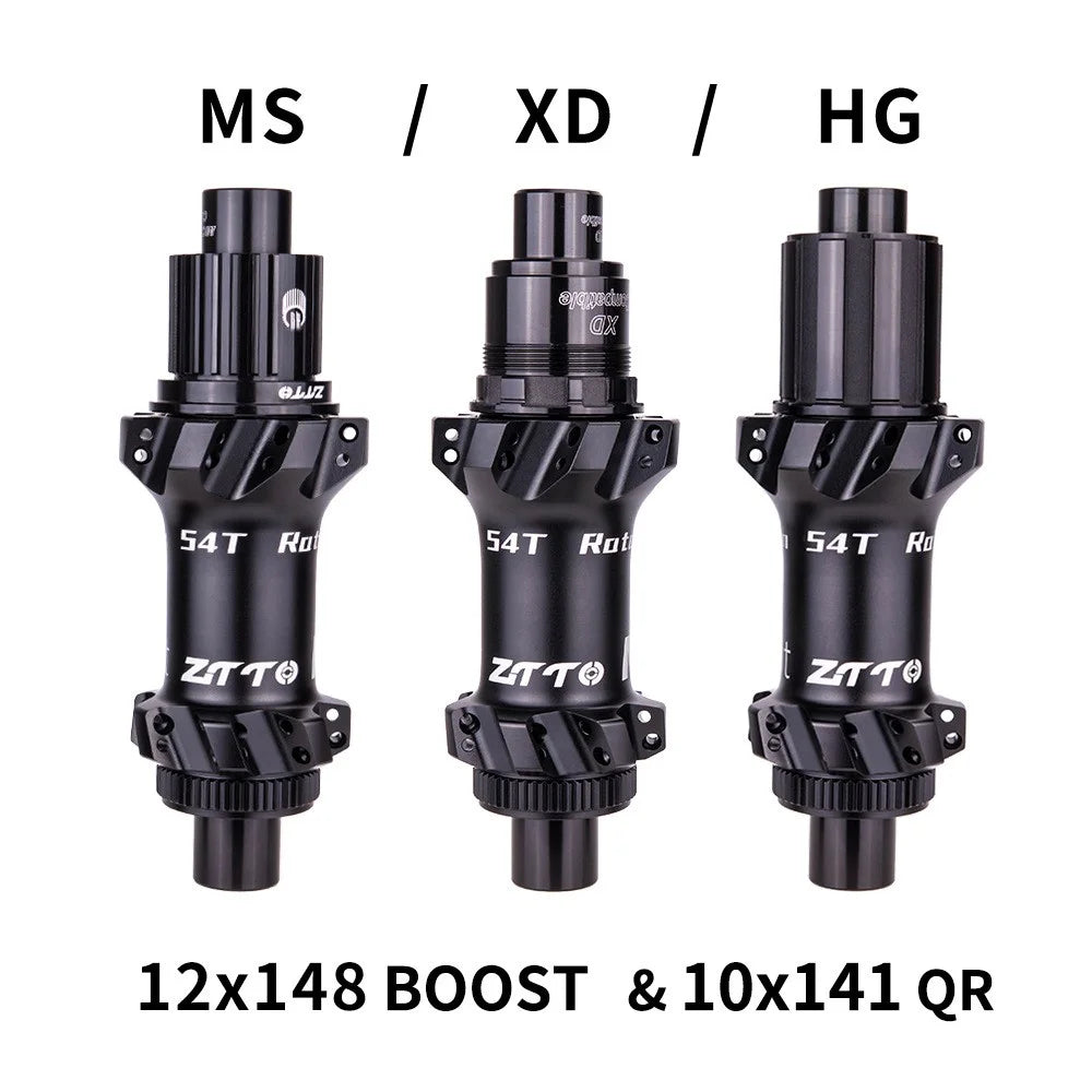 ZTTO M1 Aluminum Alloy 1 Pair MTB Bicycle Hub 28 Holes 54T Ratchet Freehub Hub - XD - 5