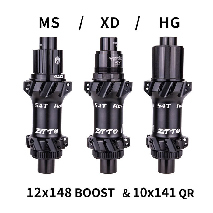 ZTTO M1 Aluminum Alloy 1 Pair MTB Bicycle Hub 28 Holes 54T Ratchet Freehub Hub - XD - 5