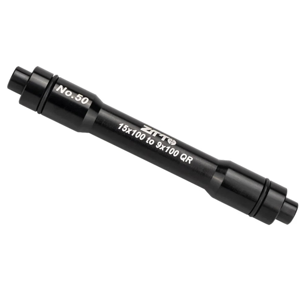 ZTTO Bicycle Wheel Fork Axle Aluminum Alloy Quick Release Thru Axle Skewer Adapter - 15x100 to 9mm QR Black - 1