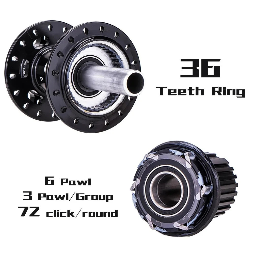 ZTTO P3boost 1 Pair Aluminum Alloy MTB Bicycle Front and Rear Wheel Hubs Bike Repair Parts - Black / HG - 3