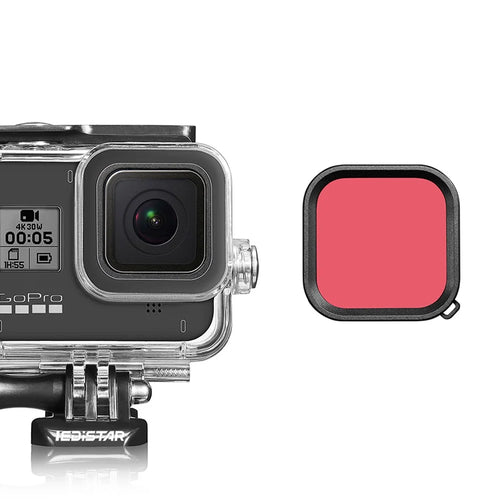 Filter Lens Diving Color Correction Accessory for GoPro Hero 8 Waterproof Housing - Red - 1