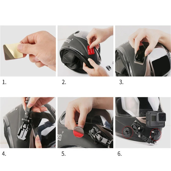Full Face Motorcycle Helmet Chin Mount Jaw Holder Strap Universal for GoPro Hero 8/7/5 - 5