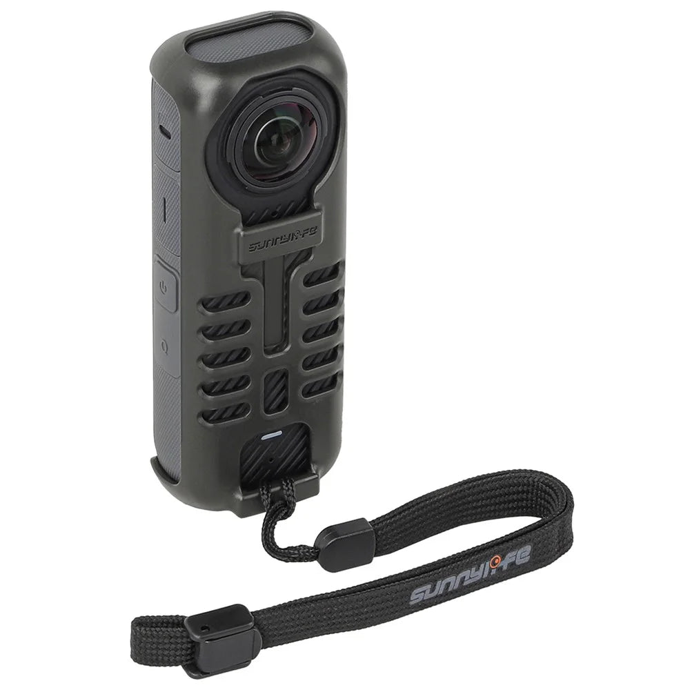 SUNNYLIFE X4-SD813 For Insta360 X4 Case Graphene Thermal Conductivity Protector Cover with Anti-Lost Strap - 1