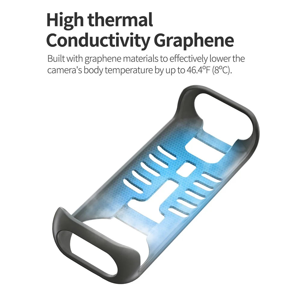SUNNYLIFE X4-SD813 For Insta360 X4 Case Graphene Thermal Conductivity Protector Cover with Anti-Lost Strap - 3