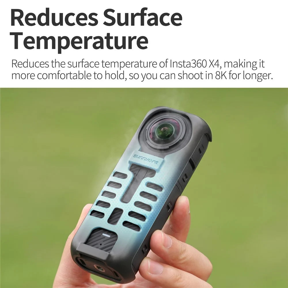SUNNYLIFE X4-SD813 For Insta360 X4 Case Graphene Thermal Conductivity Protector Cover with Anti-Lost Strap - 4