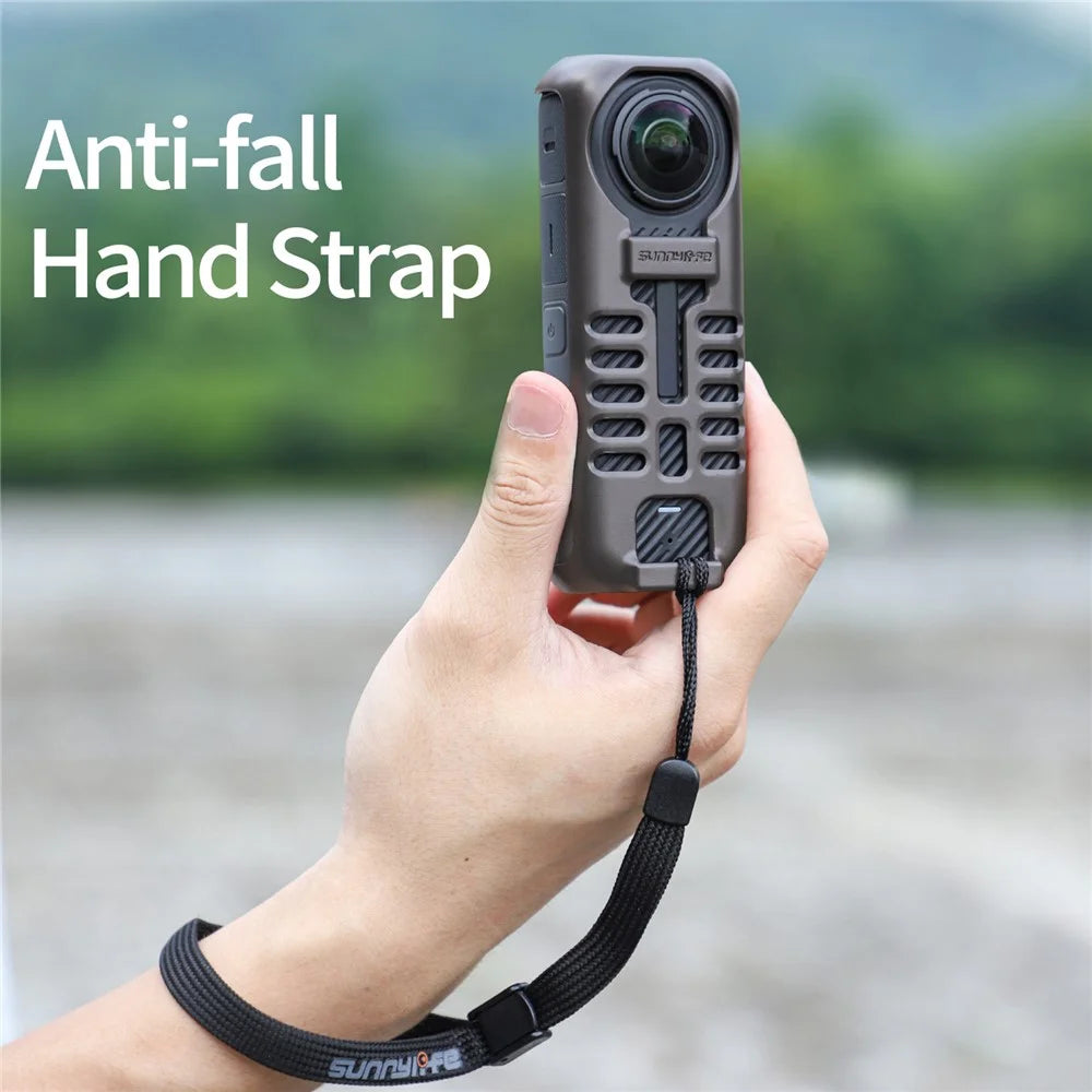 SUNNYLIFE X4-SD813 For Insta360 X4 Case Graphene Thermal Conductivity Protector Cover with Anti-Lost Strap - 6