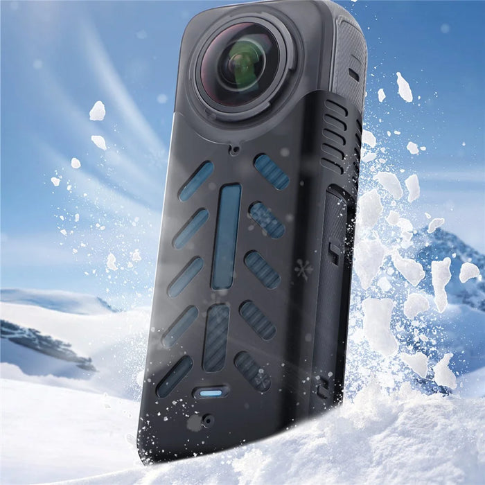 SUNNYLIFE X4-BHT818 For Insta360 X4 Silicone Protective Case Camera Sleeve with Lens Cap Cover - Black - 4
