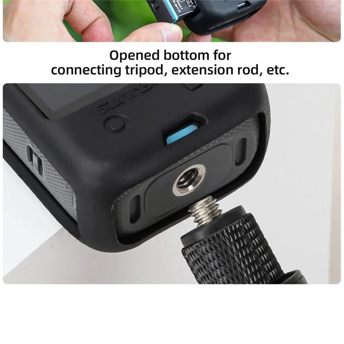 SUNNYLIFE X4-BHT818 For Insta360 X4 Silicone Protective Case Camera Sleeve with Lens Cap Cover - Black - 7