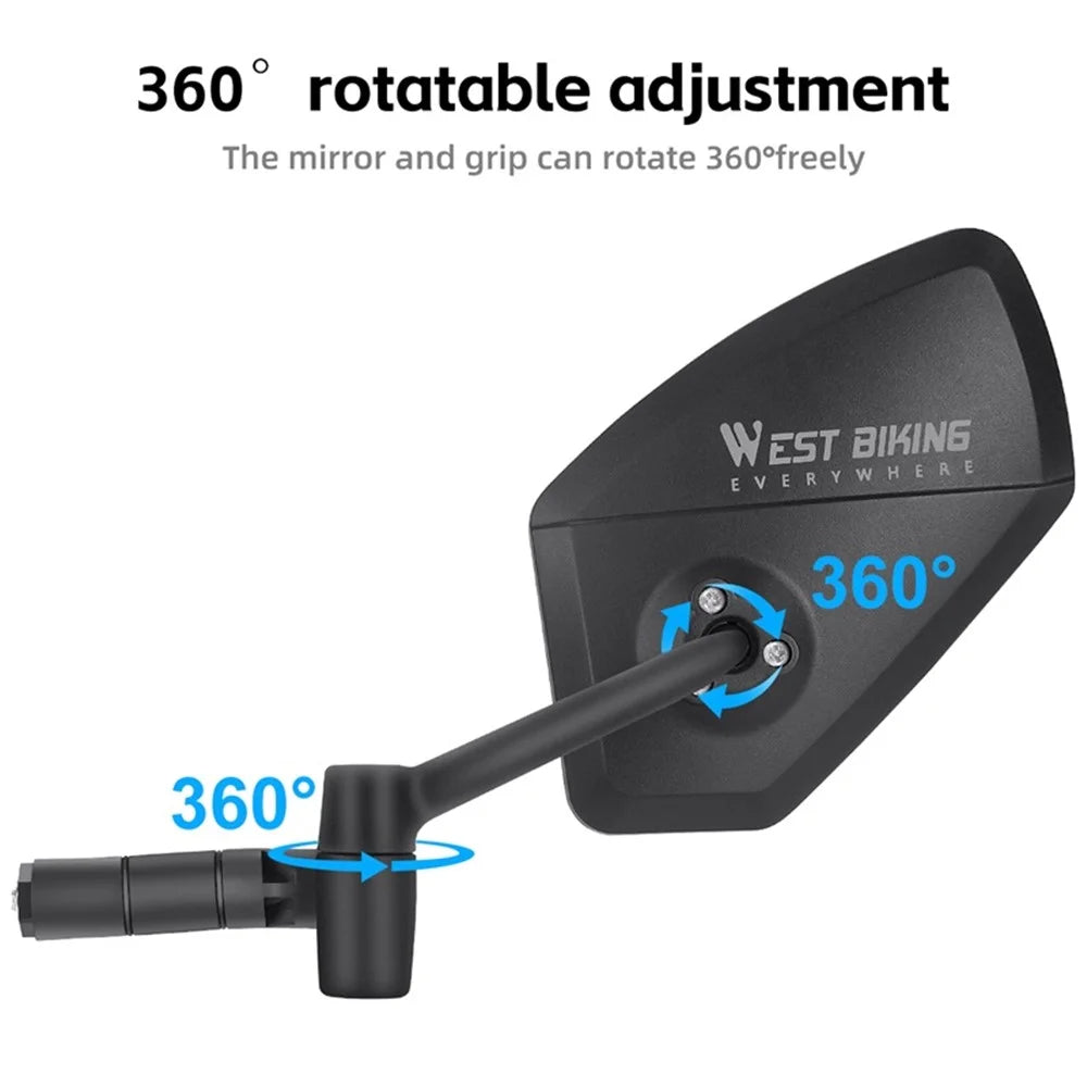 WEST BIKING YP0720048 1Pc Bike Handlebar End Rotatable Rearview Mirror Bicycle Safety Rearview Mirror - 3