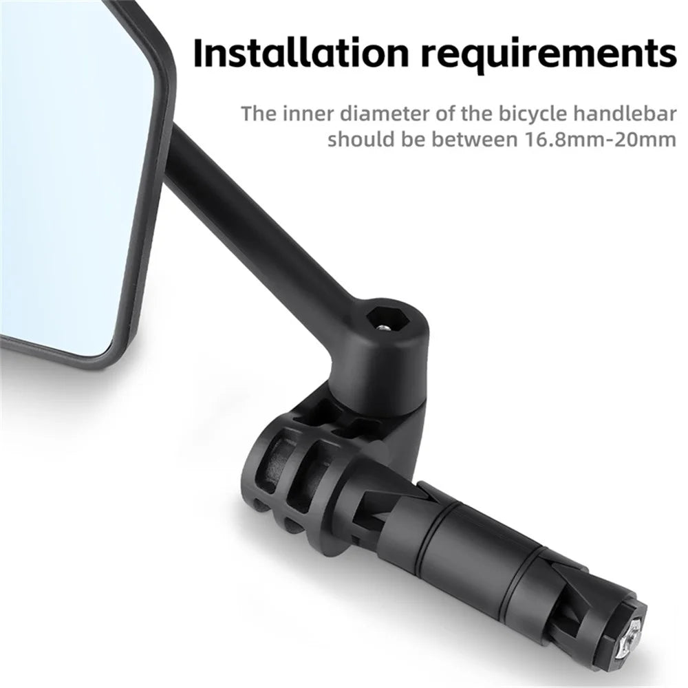 WEST BIKING YP0720048 1Pc Bike Handlebar End Rotatable Rearview Mirror Bicycle Safety Rearview Mirror - 4