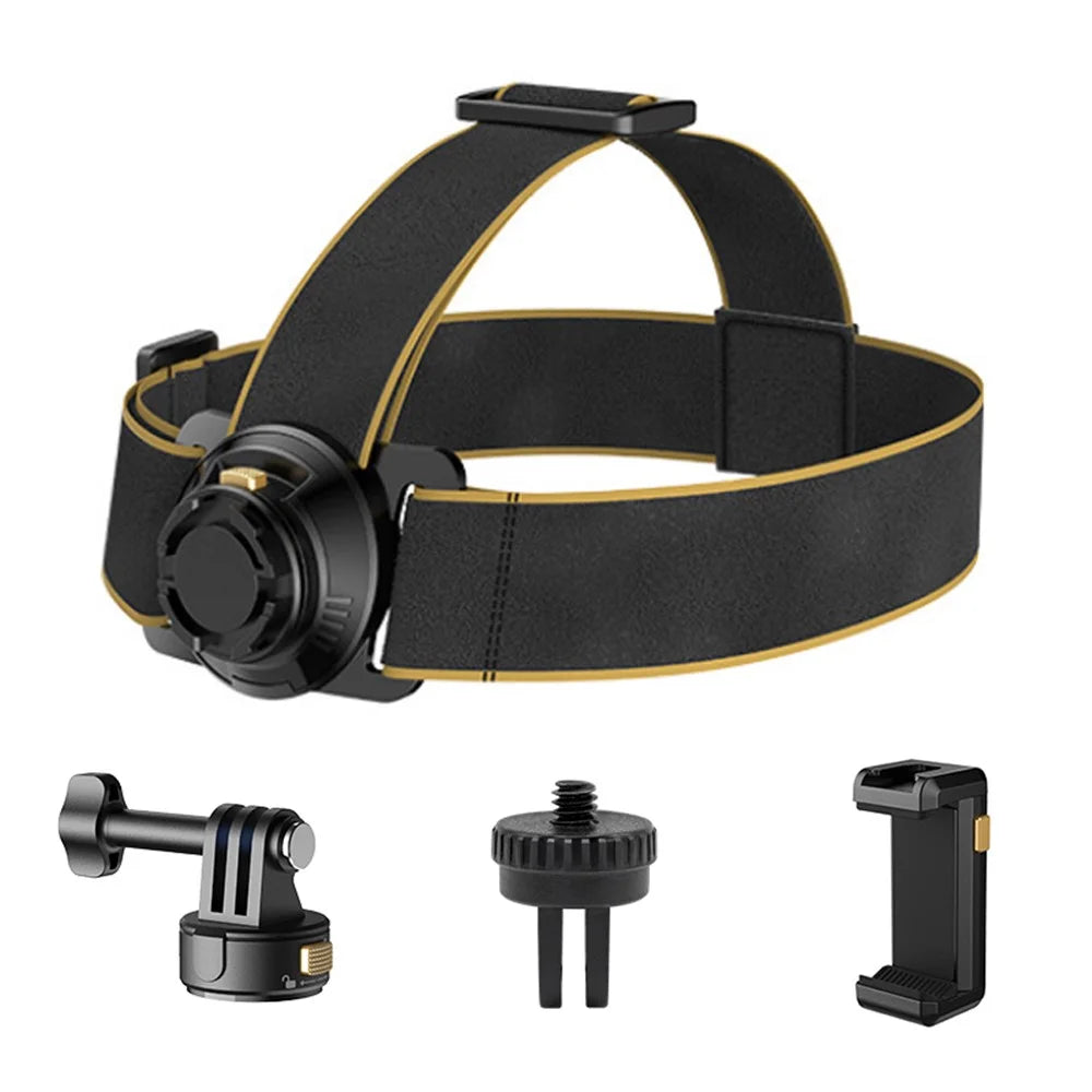 Gp-034 First-Person View Head-Mounted Bracket Headband+For GoPro Magnetic Adapter Base+Phone Clip - 1
