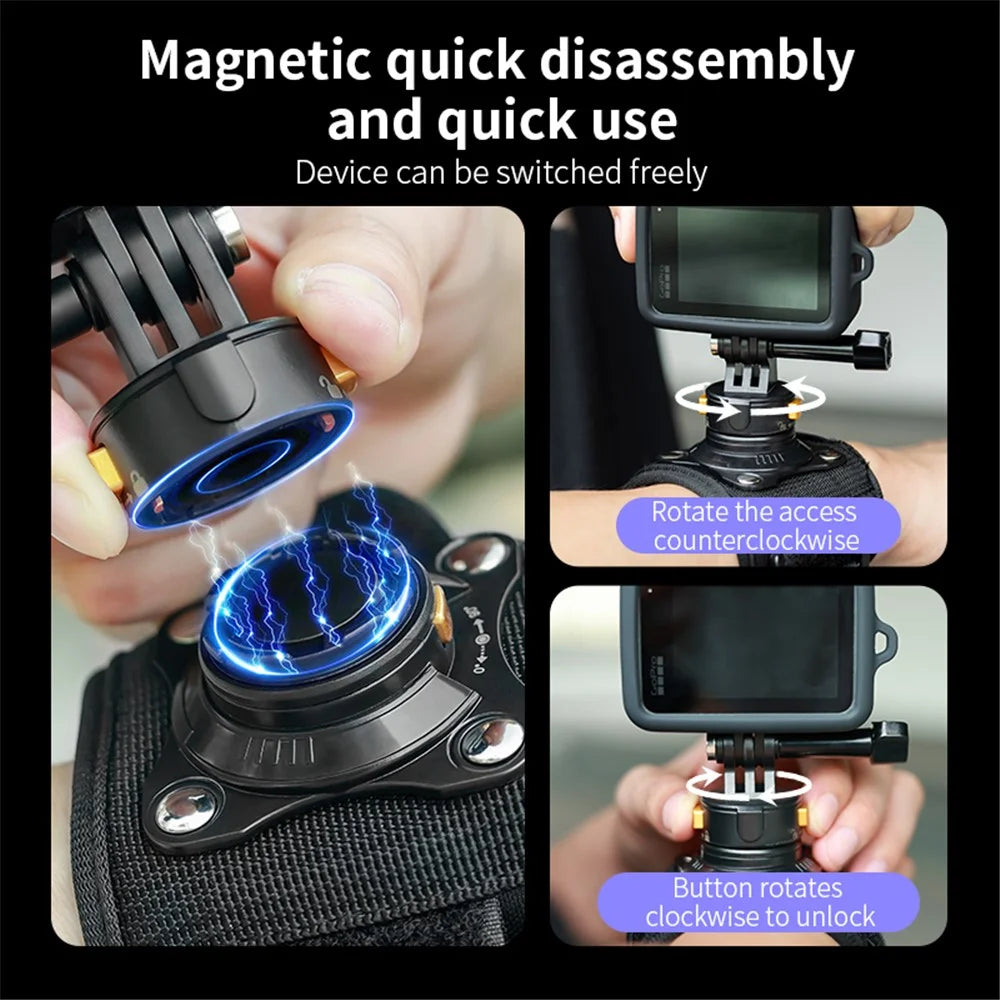 Gp-038 Wrist Strap Action Camera Mount Magnetic Quick Release Bracket Phone Holder (Updated Version) - 5