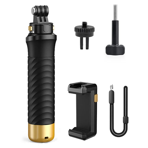 JX-FLB02-M For GoPro Hero 12 / 11 / 10 Action Camera Floating Hand Grip+Quick-Release Base+Phone Clip - 1