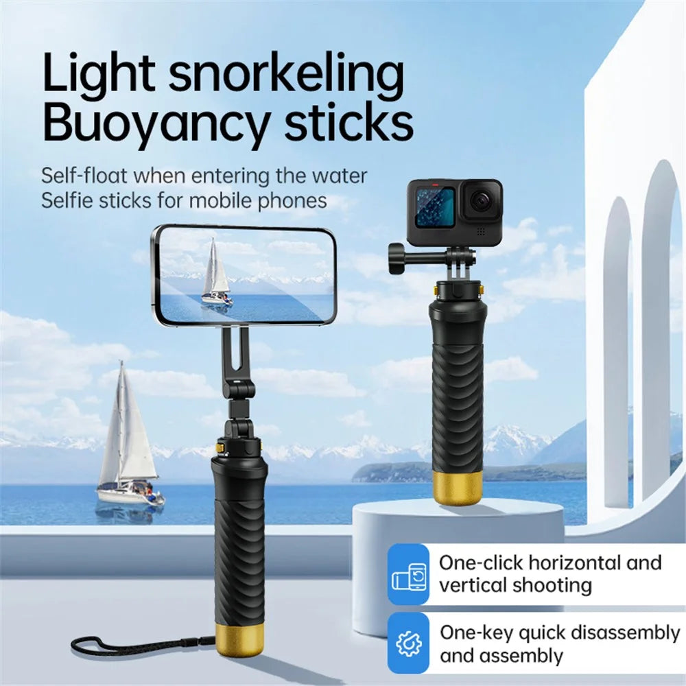 JX-FLB02-M For GoPro Hero 12 / 11 / 10 Action Camera Floating Hand Grip+Magnetic Base+Phone Holder - 2