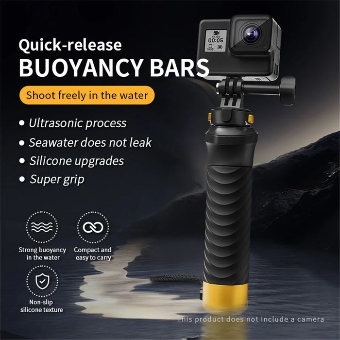 JX-FLB02-M For GoPro Hero 12 / 11 / 10 Action Camera Floating Hand Grip Handle Mount with Wrist Strap - 3