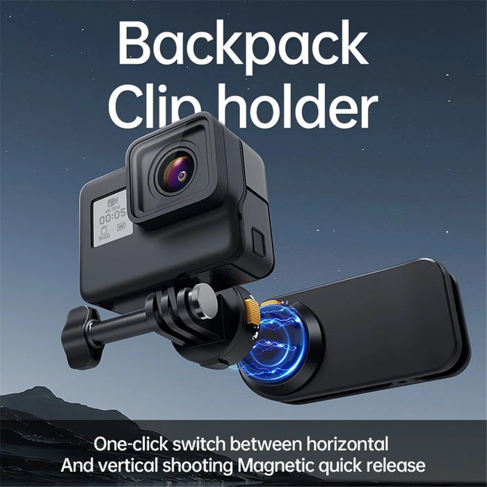 Gp-039 Clip to Backpack Camera Mount with Magnetic Phone Holder+Magnetic Quick Release Bracket for GoPro - 2