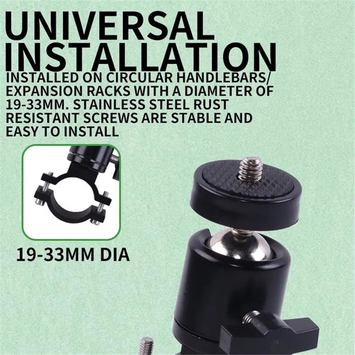X029 Bicycle Action Camera Holder Aluminum Alloy Rotatable Bike Handlebar Camera Mount Adapter - 7