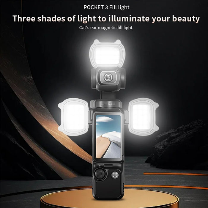 STARTRC 1140712 For DJI Osmo Pocket 3 Cat Ear Design LED Fill Light 3 Modes Magnetic Camera Fill Lamp - 3