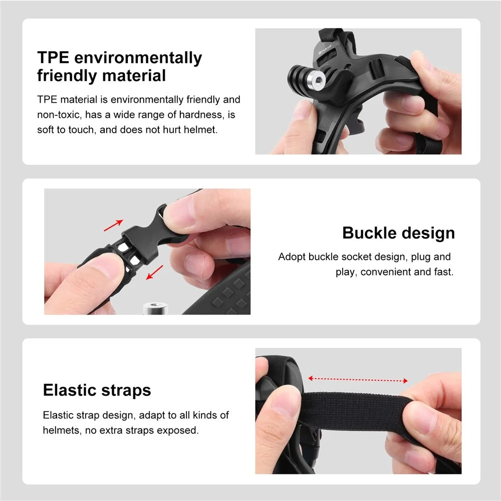PULUZ PU579 For GoPro Hero 11 / 10 Sports Camera Motorcycle Helmet Mount Chin Bracket - Black - 4