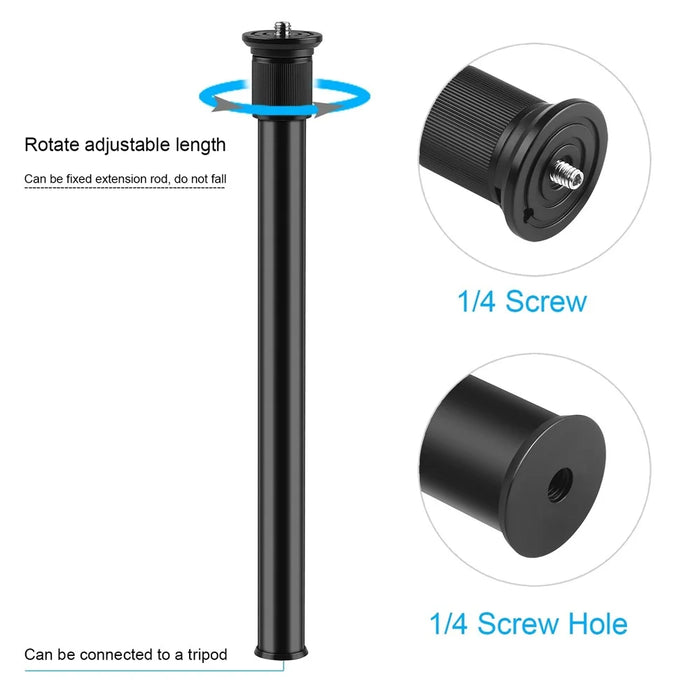 PULUZ PU3063B C-Clamp with Adjustable Center Column Extension Rod, Rod Length 33-60cm - 3