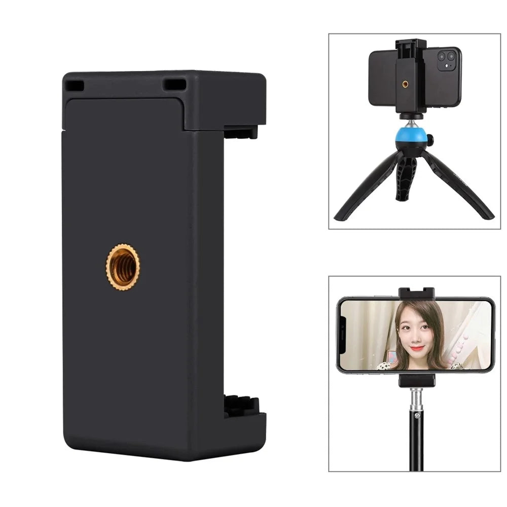 PULUZ PU448 1 / 4 Screw Hole Phone Clamp Tripod Connector Retractable Plastic Phone Clip - 1