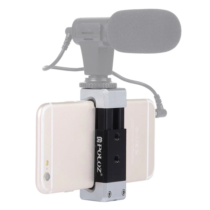 PULUZ PU370 Cold Shoe Adapter Phone Clamp Aluminum Alloy Retractable Phone Clip - 7