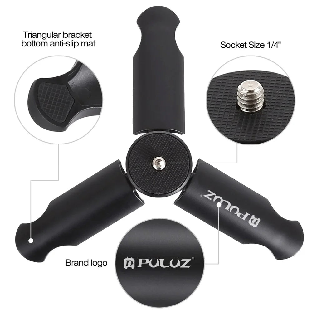 PULUZ PU372 For DJI Osmo Action Series / Smartphone Folding Tripod Portable Desktop Stand - 4