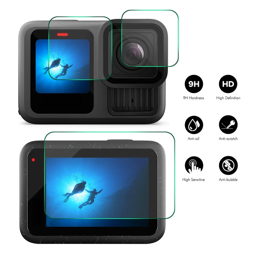 ENKAY HAT PRINCE For GoPro Hero 13   High Aluminium-silicon Glass Film 0.2mm 9H Camera Lens + Screen Protector Set - Transparent - 2