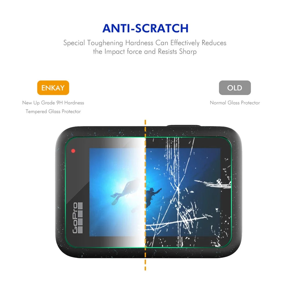 ENKAY HAT PRINCE For GoPro Hero 13   High Aluminium-silicon Glass Film 0.2mm 9H Camera Lens + Screen Protector Set - Transparent - 5
