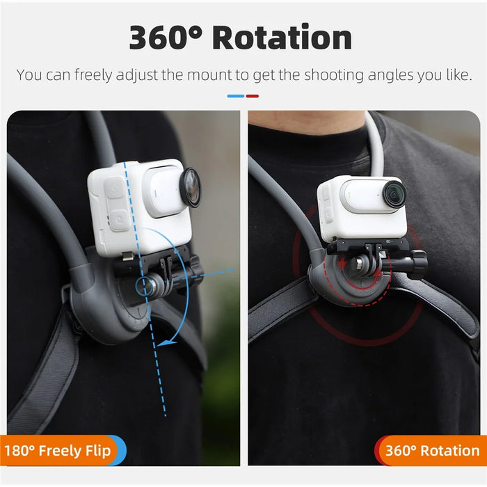 SUNNYLIFE ZJ847 Neck Mount for Action Cameras Quick-Release Camera Holder 360-Degree Rotation - 6