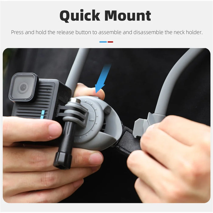 SUNNYLIFE ZJ847 Neck Mount for Action Cameras Quick-Release Camera Holder 360-Degree Rotation - 7