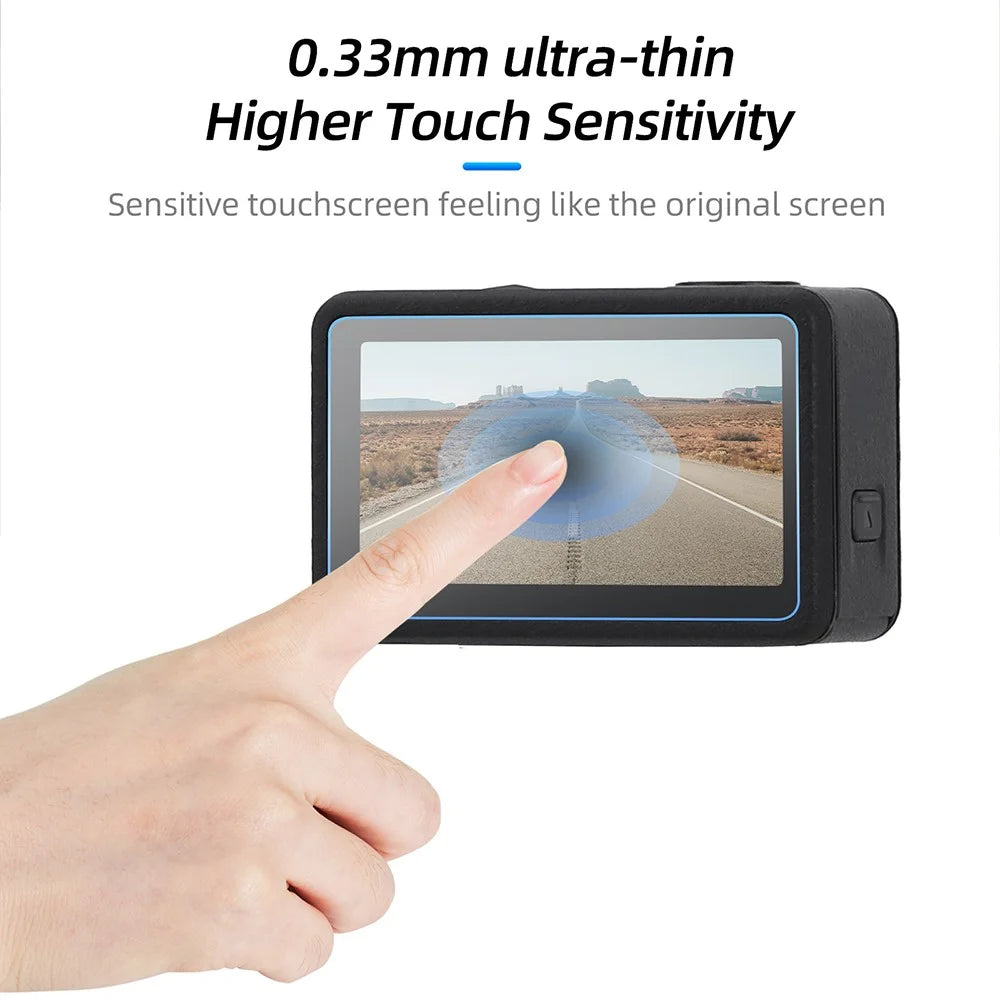 SUNNYLIFE OA5-BHM883 Tempered Glass Screen Protector Set for DJI Osmo Action 5 Pro Sports Camera Accessories (1 Main Screen + 1 Small Screen + 1 Lens) - 4