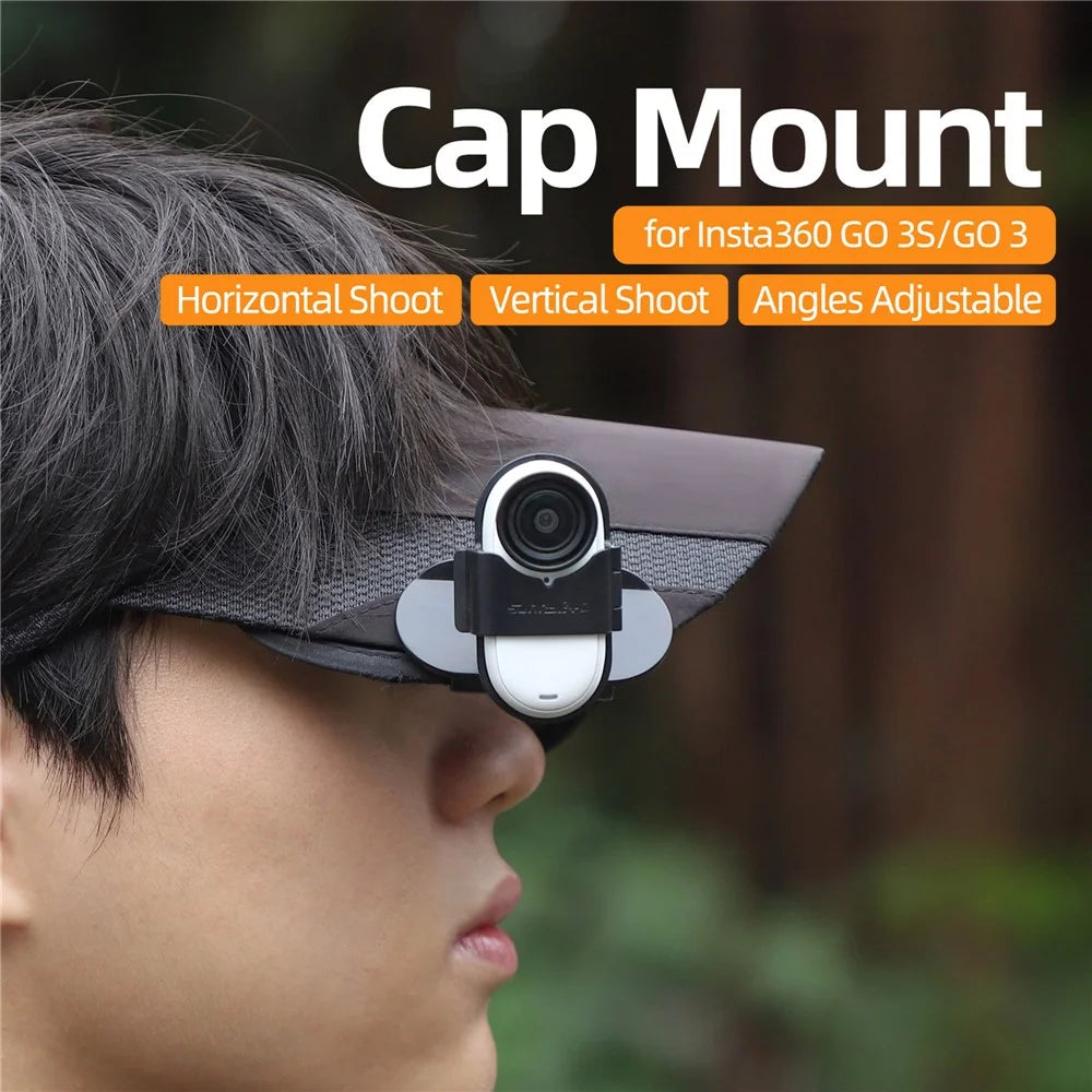 SUNNYLIFE G3S-J867 For Insta360 GO 3S / GO 3 Action Camera Hat Brim Clip 360 Degrees Rotation Head Cap Mount Clip - 3