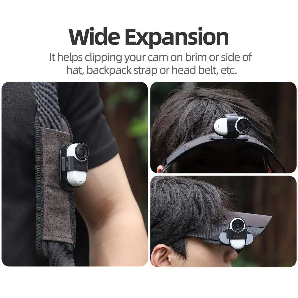 SUNNYLIFE G3S-J867 For Insta360 GO 3S / GO 3 Action Camera Hat Brim Clip 360 Degrees Rotation Head Cap Mount Clip - 4