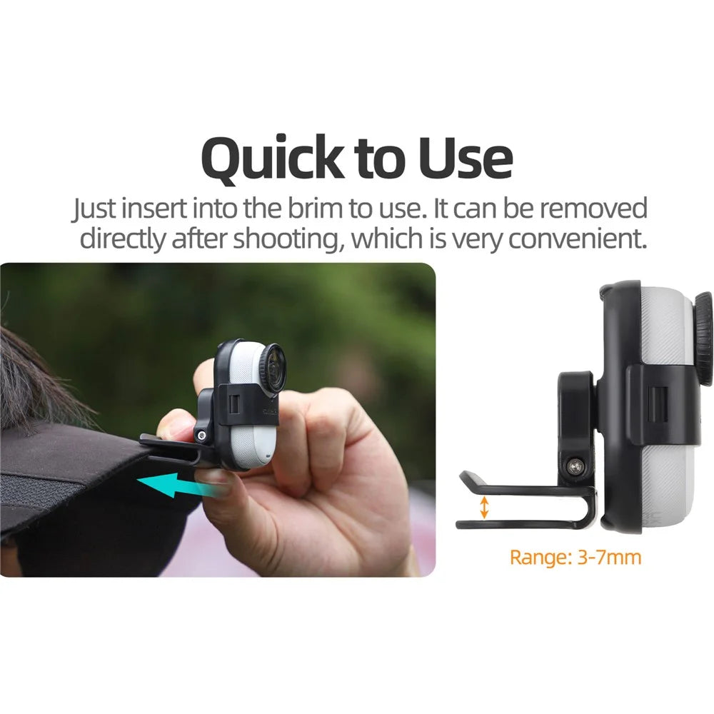 SUNNYLIFE G3S-J867 For Insta360 GO 3S / GO 3 Action Camera Hat Brim Clip 360 Degrees Rotation Head Cap Mount Clip - 5