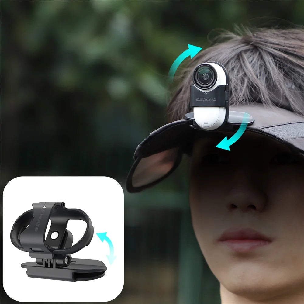 SUNNYLIFE G3S-J867 For Insta360 GO 3S / GO 3 Action Camera Hat Brim Clip 360 Degrees Rotation Head Cap Mount Clip - 6
