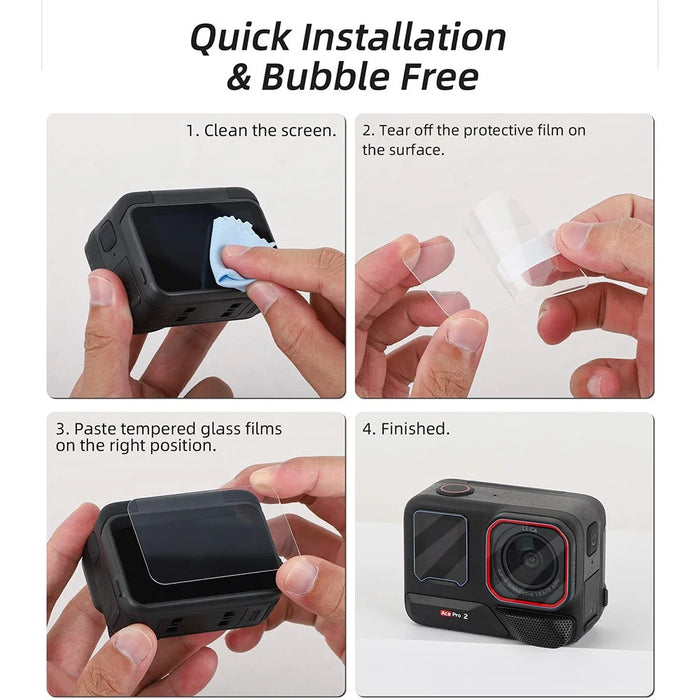 SUNNYLIFE EP2-BHM916 For Insta360 Ace Pro 2 Camera 1 Set Tempered Glass Camera Screen Lens Films - 4