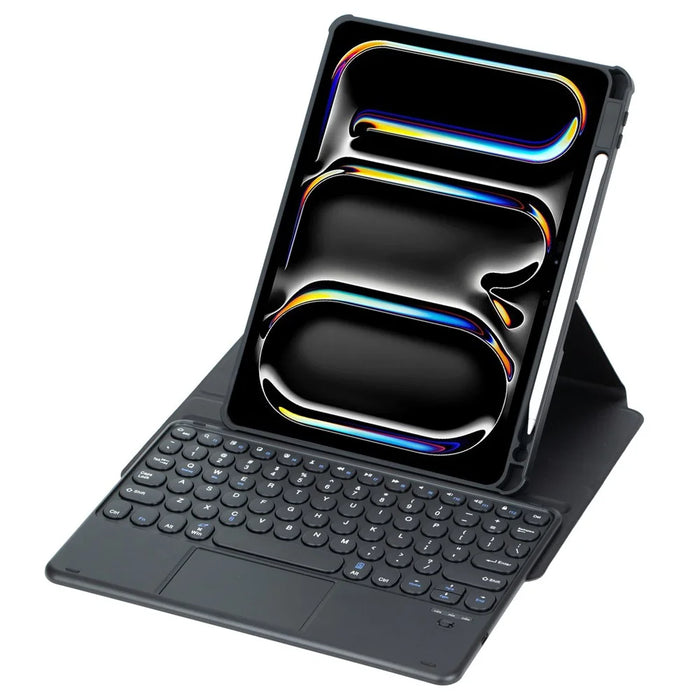 YL13-A For iPad Pro 11 (2024) PU+Acrylic Rotary Stand Tablet Cover with Round Key Touchpad Keyboard - Black - 6
