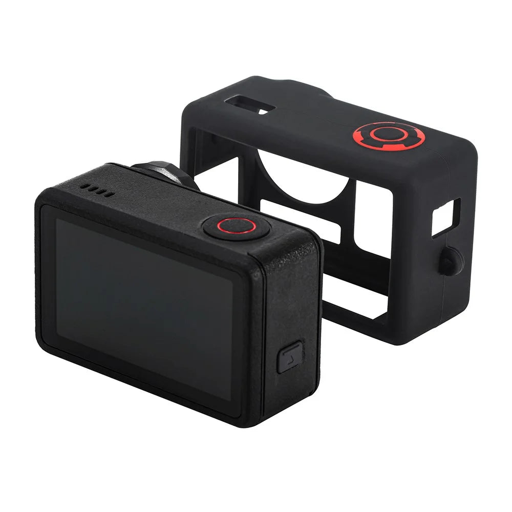 STARTRC For DJI Osmo Action 5 Pro Silicone Frame Sports Camera Protective Case with Lens Cover - Black - 3