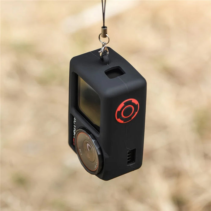 STARTRC For DJI Osmo Action 5 Pro Silicone Frame Sports Camera Protective Case with Lens Cover - Black - 4