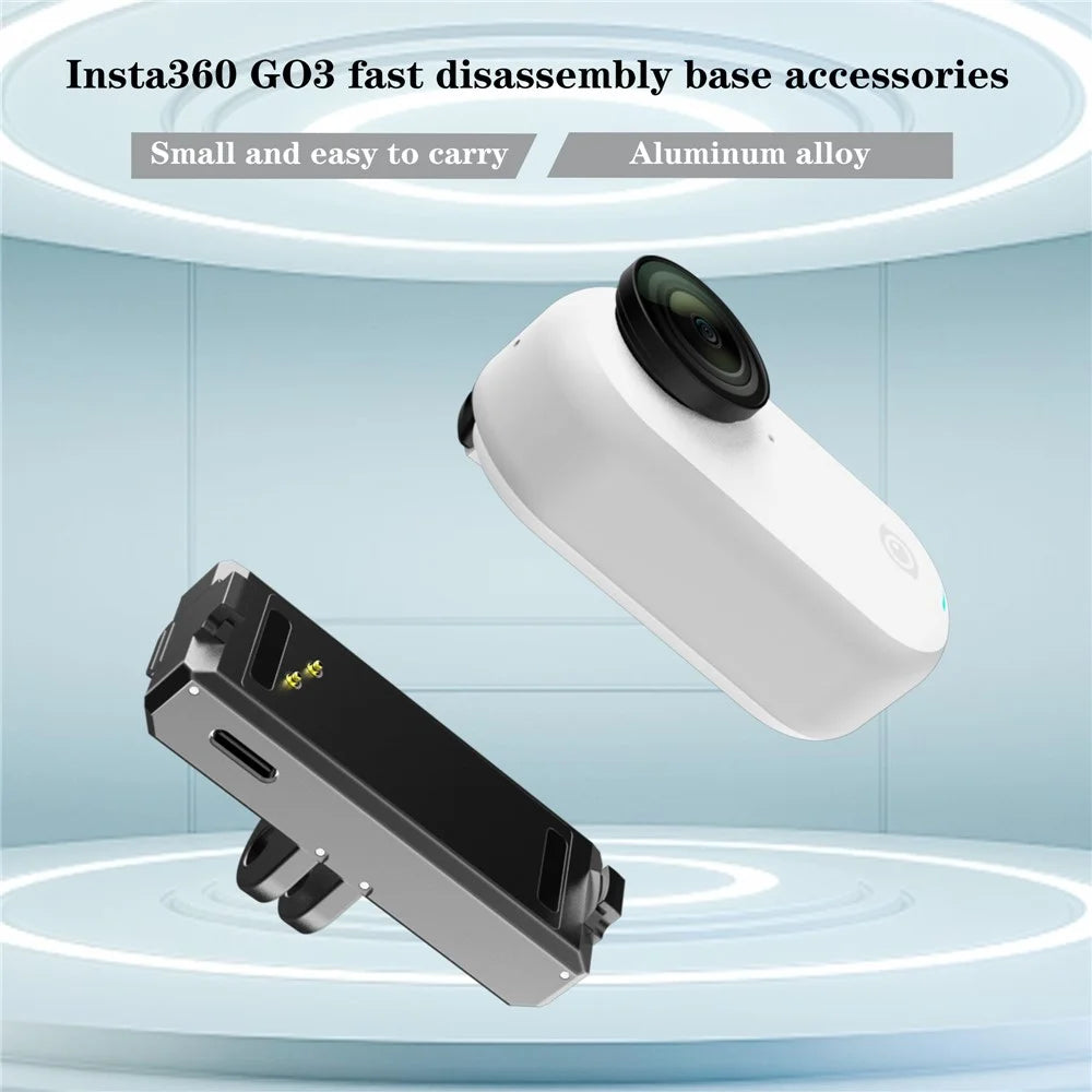 IN71 For Insta360 GO 3S / Go 3 Magnetic Suction Metal Camera Holder Base with Charging Port - 3