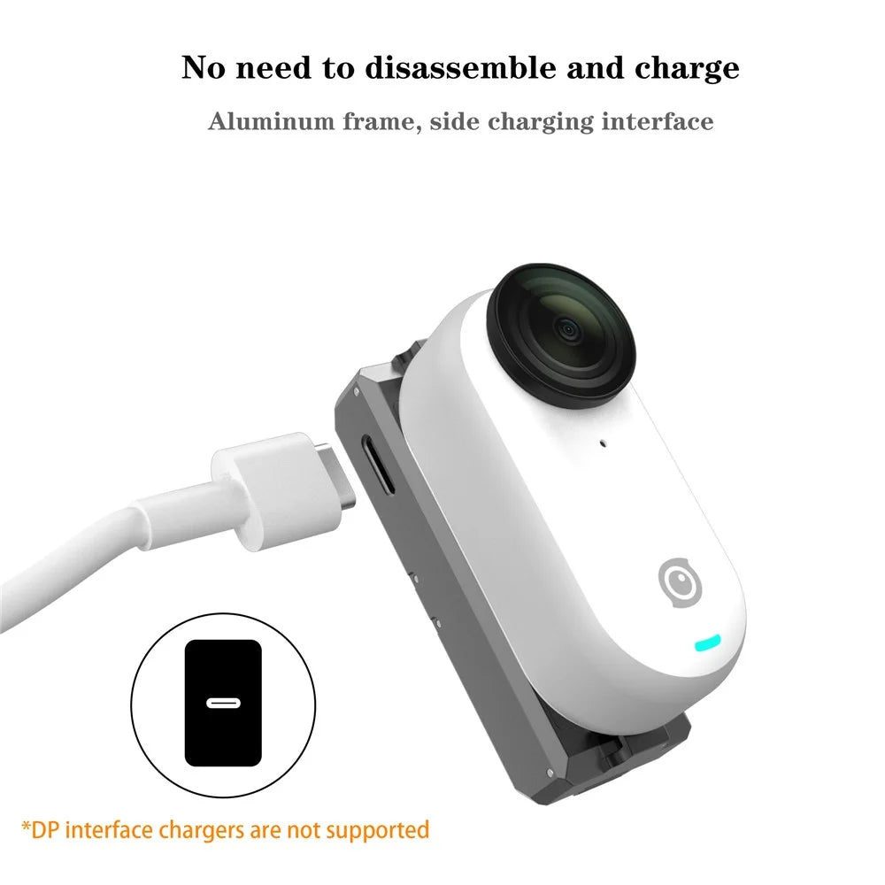 IN71 For Insta360 GO 3S / Go 3 Magnetic Suction Metal Camera Holder Base with Charging Port - 6